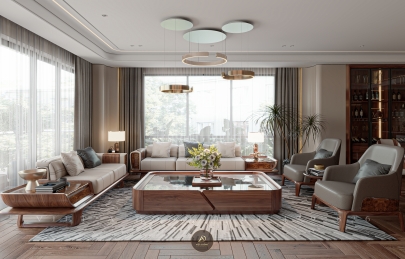 Địa chỉ thiết kế, thi công nội thất gỗ óc chó Thái Nguyên